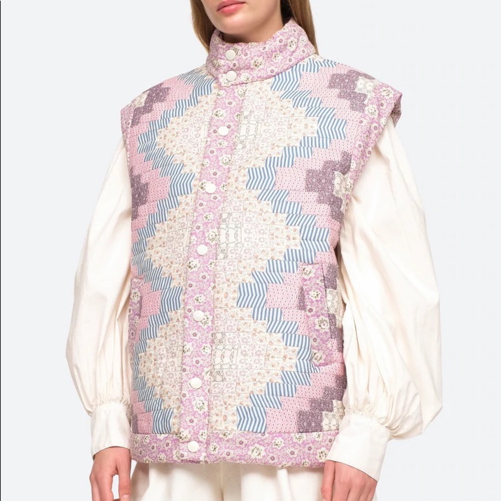 Sea NY Ida Puffer Vest (New with Tags) - Floral, Quilted, Puffer - 100% Cotton